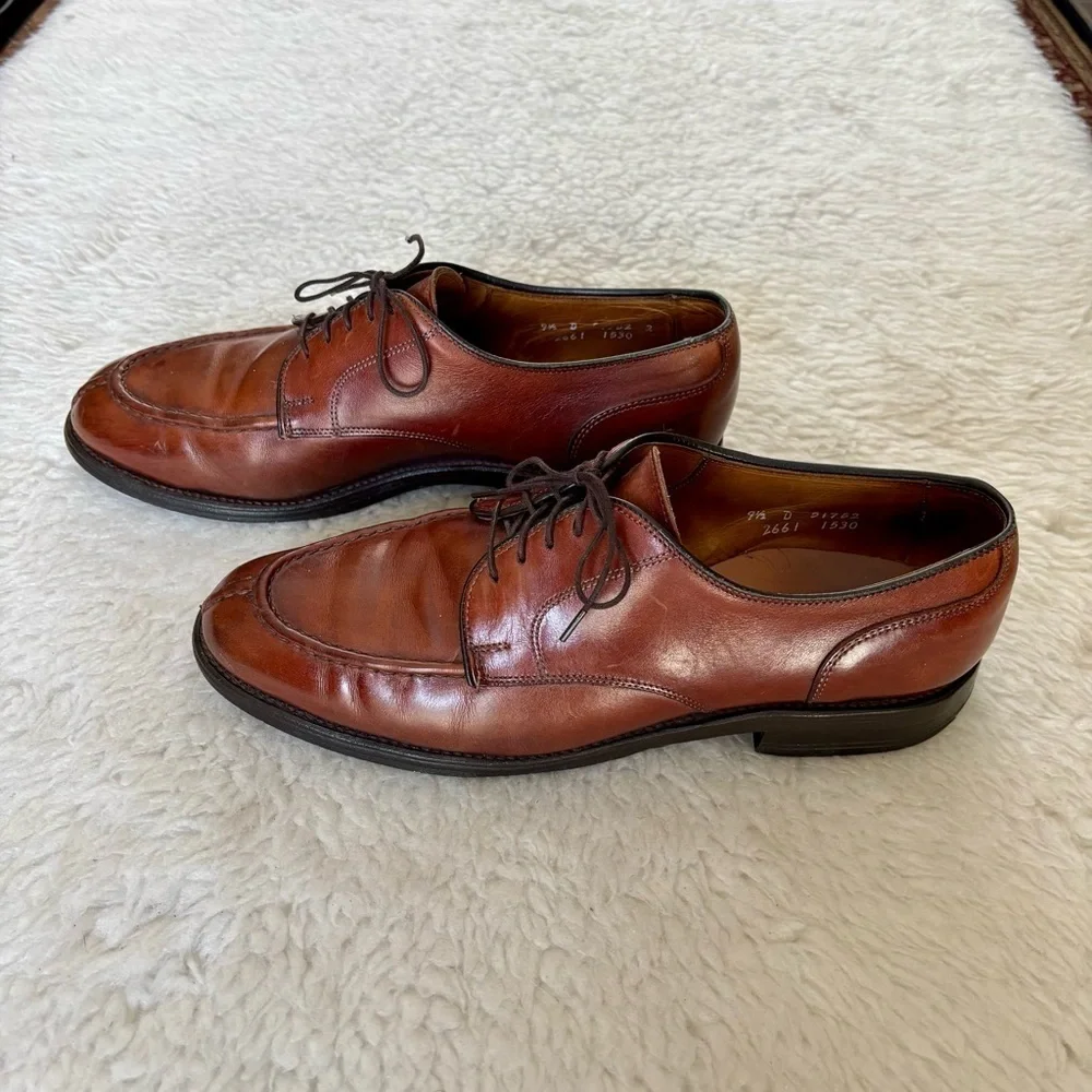 Allen Edmonds Bradley 1530 Brown Leather Split Toe Oxfords Shoes Size 9.5 D